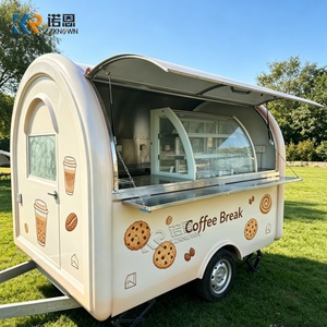 Fiberglas Mobil Yiyecek Römorku, Dahili Lavabo, Çekilebilir Açık Hava Sokak Yemek Arabası, Gece Pazarı İkram Hizmeti İşletme Başlangıcı - Product Image 3