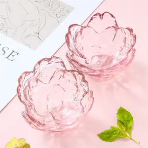 Harmonie Japanse Roze Kersenbloesem Glas Gehamerd Patroon Kruiderij Plaat Huishoudelijke Mosterd Schotel Hete Pot Dipping Dip