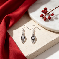 Boucles d'oreilles créoles de luxe en argent sterling 925 pour femmes, design haut de gamme avec zircone cubique, pour la vente en gros