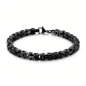 Bracelet chaîne en acier inoxydable pour hommes, style hip-hop, or, noir, argent, maillons colorés, bijoux, cadeau, accessoire de mode - Product Image 3