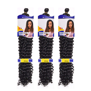 Extensiones de Cabello Sintético al Por Mayor, Ondulado, para Crochet, 120g, Cabello Trenzado <span class=keywords><strong>con</strong></span> Ondas Profundas para Mujeres Negras, Fibra Resistente al Calor - Product Image 1
