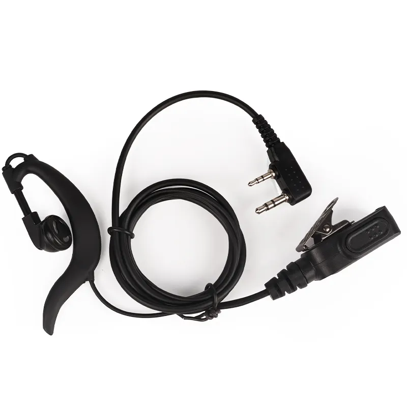 Compre fone de ouvido walkie talkie com 2 pinos, gancho ptt mic, para rádio tyretevis kenwood wouxun baofeng