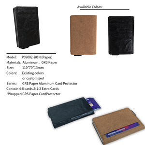 Tarjetero Delgado con Logotipo Personalizado, Bloqueo RFID, Cartera Pop-up de Cuero, Estuche Metálico de Aluminio para Tarjetas - Product Image 2