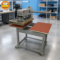 Machine d'impression par transfert thermique pneumatique à double station, presse à chaud automatique à glissière supérieure pour l'impression de vêtements