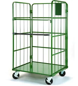 34'*40'*60'Double Logistics Folding Wire Mesh Trolley Rolling Container Mesh Pallet Container