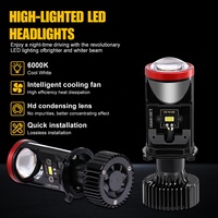 Phare LED Y8 H4 80W Plug and Play Sunshiny avec projecteur de phare LED de 2 pouces et accessoires de voiture