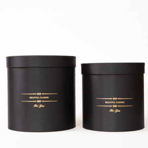 Toptan sarılmak kova siyah sevgililer günü için iki yuvarlak taşınabilir gül çiçek paketleme kutusu Set - Product Image 6