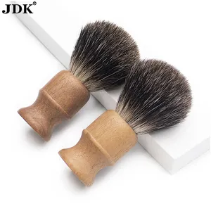 JDK Oem Odm Wholesale Private Label Vegan Beech Wooden Shaving Brush For Beard Care Cosmetic