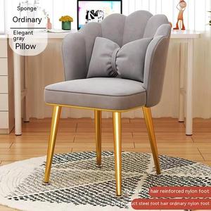 Silla de terciopelo de estilo nórdico <span class=keywords><strong>para</strong></span> el hogar, sillón moderno con reposabrazos, muebles de dormitorio, taburete de maquillaje, color rosa - Product Image 6