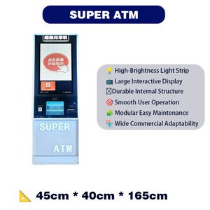 Blue-White Themed Commercial Self-Service Interactive <b>Terminal</b> High-Brightness Lighting Large Display Metal Stainless Steel - Product Image 1