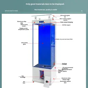 Ultra helder glazen verticaal <span class=keywords><strong>aquarium</strong></span> voor woonkamer, thuisgebruik, vloer-/wandmontage, geen waterwisseling nodig, goudviskom te koop - Product Image 6