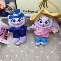 Porte-clés en peluche doux et mignon, personnalisable avec logo et couleur, sur le thème des animaux de dessin animé (Judy Lapin, Nick Renard, Mouton), style anime, idéal comme pendentif.