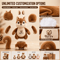 Peluche d'écureuil personnalisée, mascotte en peluche, fabrication professionnelle OEM ODM, peluche d'écureuil douce pour la promotion de la marque, cadeaux