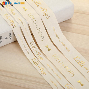 100% Cotton <strong>Ribbon</strong> Natural <strong>White</strong> and Bleach Orginal l Printed Logo for Gift Packaging Box - Product Image 3