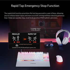 Teclado para Juegos SteelSeries <span class=keywords><strong>Apex</strong></span> <span class=keywords><strong>Pro</strong></span> <span class=keywords><strong>TKL</strong></span> Gen3 de Tercera Generación con Ejes Magnéticos, Teclado para Juegos con Cable - Product Image 4