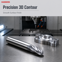 Ensemble de fraises à queue sphérique en carbure HANDERK HRC55/65, 2/4 cannelures, pour usinage CNC, outil de coupe, OEM/ODM disponible, ISO9001