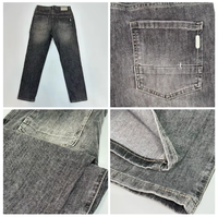 Jean gris délavé pour homme, coupe slim fuselée, denim délavé effet vieilli, pantalon décontracté classique à cinq poches, longueur cheville