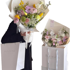 Bolsa de Embalaje para Flores Grandes, Diseño Nuevo, Personalizada, Cuadrada, OEM, Cajas para Floristas, Bolsa de Regalo para Floristería - Product Image 3