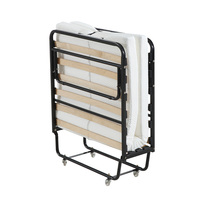 Cadre de lit en métal pliable et réglable moderne pour chambre à coucher avec matelas en mousse, montage facile, taille et couleur personnalisables