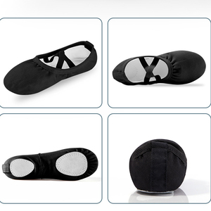 Zapatillas <span class=keywords><strong>de</strong></span> Ballet <span class=keywords><strong>de</strong></span> Lona para Niños y Adultos, Precio <span class=keywords><strong>de</strong></span> Fábrica, para Entrenamiento y Práctica, con Suela Partida, Banda Elástica, Disfraz <span class=keywords><strong>de</strong></span> Ballet, Planas - Product Image 3