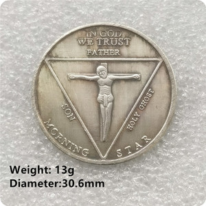 Monedas Conmemorativas de Estilo Antiguo con Pentagrama, Estrella del <span class=keywords><strong>Diablo</strong></span>, Estrella de la Mañana de <span class=keywords><strong>Lucifer</strong></span>, Satán, Pentecostés, Regalos - Product Image 2