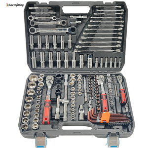 Kit d'outils de réparation automobile pour mécanicien à domicile, 150 pièces, jeu de douilles profondes standard 1/2'', 1/4'', 3/8'', boîte de rangement rigide, 150 pièces, 15 - Product Image 1
