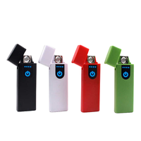 Briquet électrique rechargeable en gros, charge USB, fumoir, briquet sans flamme USB avec lumière LED
