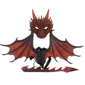 DAMAI Wholesale Hot Selling Handmade 1 Color Halloween Party Decoration Costume Set CosplayMask Wings Tail PU <b>Foam</b> Full Face - Product Image 3