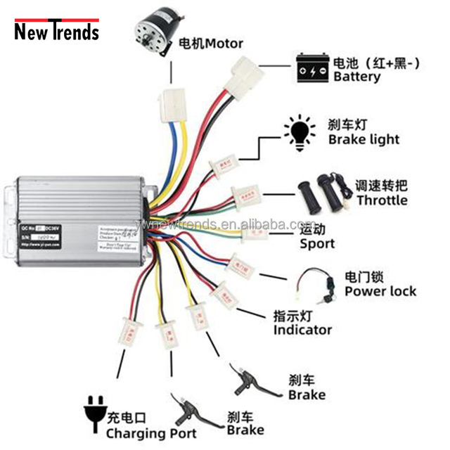 1000W 36V 48V Brushed DC Motor Controller for Electric Bicycle Scooter Motorcycle Engine MY1020