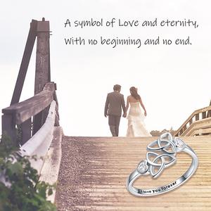 925スターリングシルバーケルトノットプロミスリングエタニティウェディングバンドリング - Product Image 2