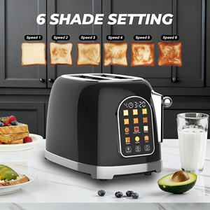 <span class=keywords><strong>Grille</strong></span>-<span class=keywords><strong>pain</strong></span> électrique rétro 2 fentes en acier inoxydable avec écran tactile, minuteur numérique, 6 types de <span class=keywords><strong>pain</strong></span> et bac à miettes amovible - Product Image 5