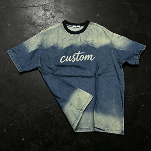 T-shirt surdimensionné personnalisé effet délavé pour homme, style streetwear, en coton, manches courtes, col rond, avec lettres - Product Image 2