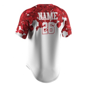 Camiseta de Béisbol Sublimada de Alta Calidad para Hombre, Uniforme Rojo de Cultura Urbana, Estilo Americano, Personalizable con Logotipo, Camiseta de Béisbol Lisa - Product Image 2