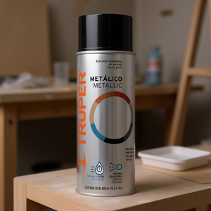 Peinture en aérosol noire métallisée 400 ml, revêtement époxy pour meubles et plastique par Truper, séchage rapide, anticorrosion, boîte fine, Mexi - Product Image 2