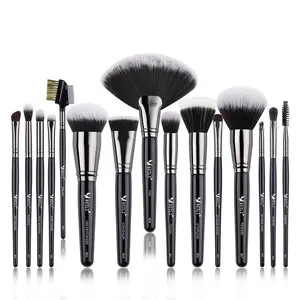 BEILI Wholesale Professional 15 pcs wooden Handle Blush Make Up Brushes Girls Daily Makeup Brush Set private label