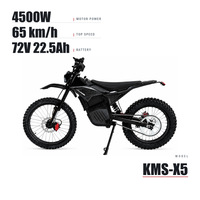 72V 4500W Enduro Motorcycle for Adult Riders, 100-120km Range Forest Trail Electric Dirt Bike with Dual Spring Suspension