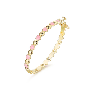 <span class=keywords><strong>Bracciale</strong></span> Smaltato alla Moda per Bambini, Gioiello Placcato <span class=keywords><strong>Oro</strong></span>, Forma Quadrata con Zirconi, <span class=keywords><strong>Bracciale</strong></span> a Cuore in Argento 925 per Donne - Product Image 2