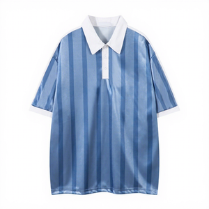 Classic Retro Vintage Football Jersey Short Sleeve Breathable Quick Dry V-neck Unisex Summer Stripe Letter Print Color Block - Product Image 3