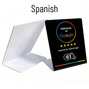 Tarjeta de Reseñas de Redes Sociales en Español de PVC, Placa de Exhibición para Mesa, Soporte NFC para Reseñas de Google - Product Image 3