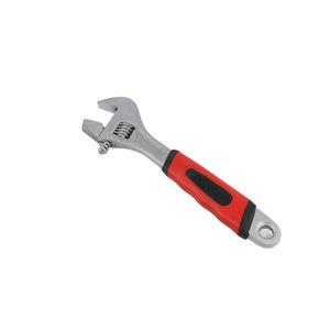 Clé à molette réglable de qualité industrielle, 8 pouces, en acier allié forgé, mâchoire dentée, poignée rouge, outil pour raccords de tuyauterie - Product Image 2