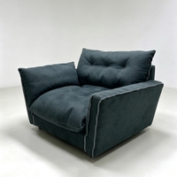Fauteuil d'appoint moderne et minimaliste, profond et surdimensionné, en tissu capitonné avec rembourrage en éponge, idéal pour les hôtels et les hôpitaux