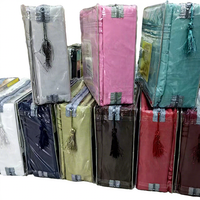 Parure de Lit en Polyester Quatre Pièces, Couleur Unie, Prix de Gros – Comprenant Drap-Housse et Taies d'Oreiller Grattées