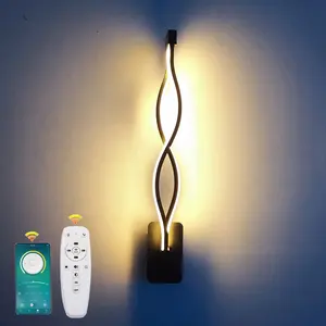 LED Wall Lamp 21W 2.4G stepless dimming wall lights with remote control stairs corridor Long warm white Three color temperature