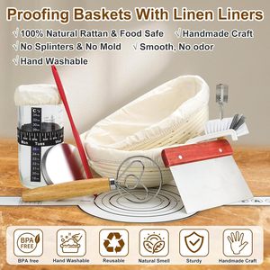 Sourdough Starter Kit 5-Piece Eco-Friendly Dishwasher Safe <b>Silicone</b> Bread Proofing Basket & Starter Jar <b>Baking</b> & Pastry Tools - Product Image 3