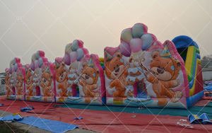 Toboggan gonflable pour enfants, unité de jeu gonflable imprimée ours, bâche en PVC commercial de 0,55 mm pour location de fêtes d'<span class=keywords><strong>anniversaire</strong></span> en extérieur - Product Image 3