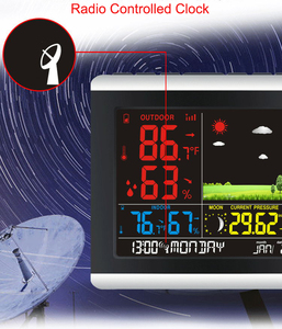 Kỹ thuật số điện tử không dây đài phát thanh kiểm soát sáng tạo Đồng hồ bàn thời tiết trạm nhiệt độ độ ẩm Dự báo với báo động báo lại - Product Image 4