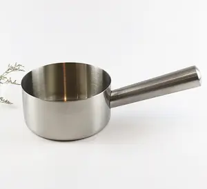 1.4L mutfak yüksek kaliteli dayanıklı ev toptan uzun saplı süzgeç pota paslanmaz çelik su pota