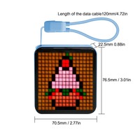 Layar Piksel LED Kontrol APP RGB IDot Matrix Display Animasi Teks DIY Power Bank Mini Genggam untuk Perjalanan Pesta Hadiah