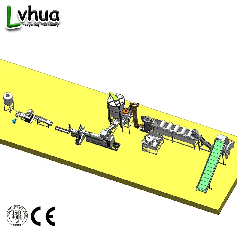 كامل التلقائي البلاستيك hdpe pp pe ldpe lldpe فيلم النفايات زجاجة بالة مفتوحة سحق غسالة إعادة تدوير