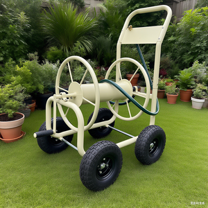 Nhiệm vụ nặng nề 4-bánh xe vườn nước Hose Reel giỏ hàng di động ngoài trời trồng công cụ bột bọc thép với OEM tùy chọn tùy biến - Product Image 6